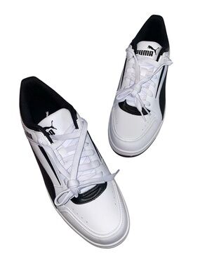 Brand New in Box Men’s Puma White/Black Lace Up Sneakers, Size 10.5